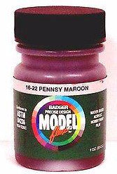Badger Model Flex 16-22 PRR Pennsy Pennsylvania Maroon 1 oz Acrylic Paint Bottle