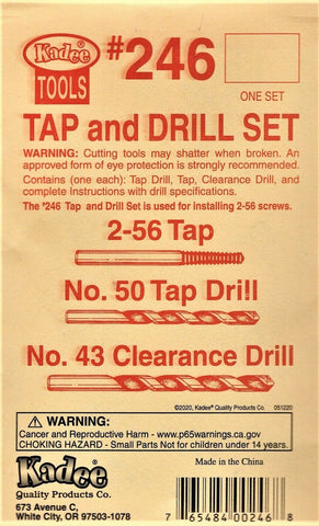 Kadee Hobby Tools Tap and Drill Set #246 for 2-56 machine screws 