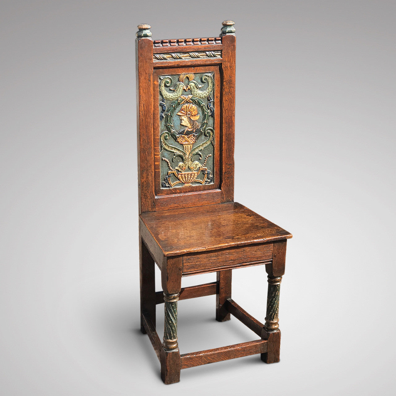 18th Century Oak Side Chair with Painted Decoration – Hobson May 