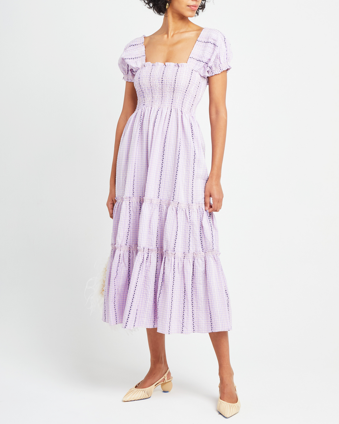 Square Neck Smocked Maxi Dress