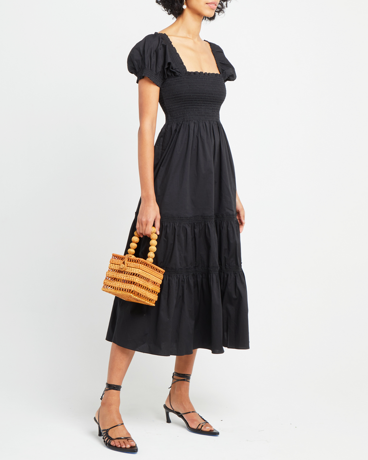 Square Neck Smocked Maxi Dress