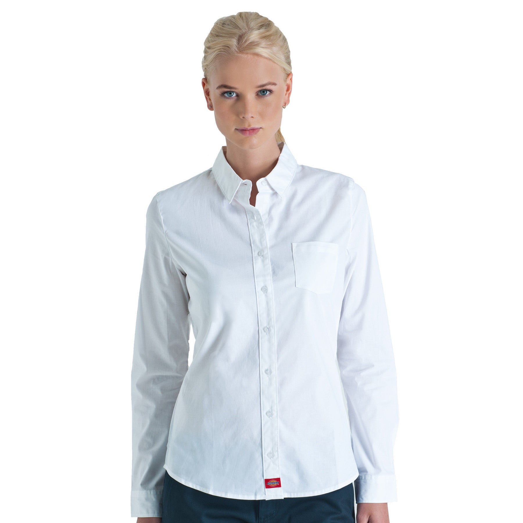 girls white button down shirt