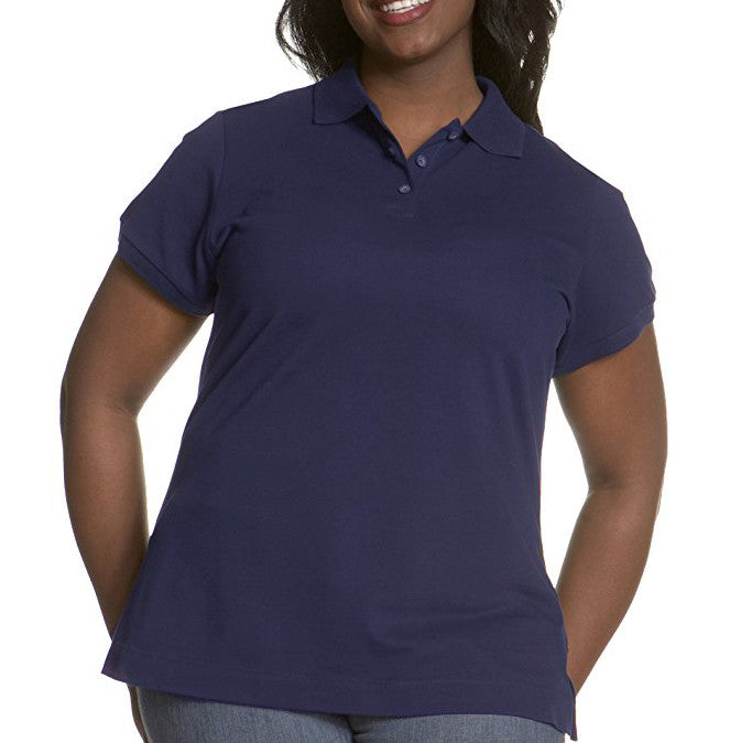 Misses Short Sleeve Pique Polo - Plus 