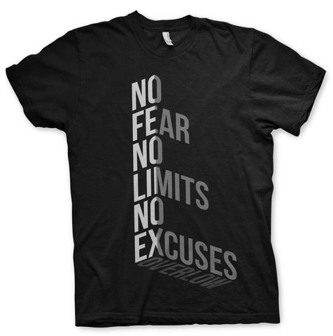 T-shirt No Fear No Limits No Excuses - Overlow Streetwear