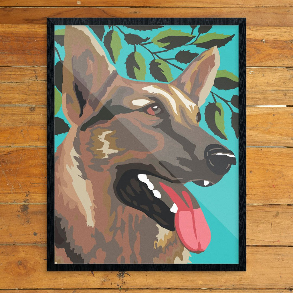 paint by number german shepherd finished print fridgedoor