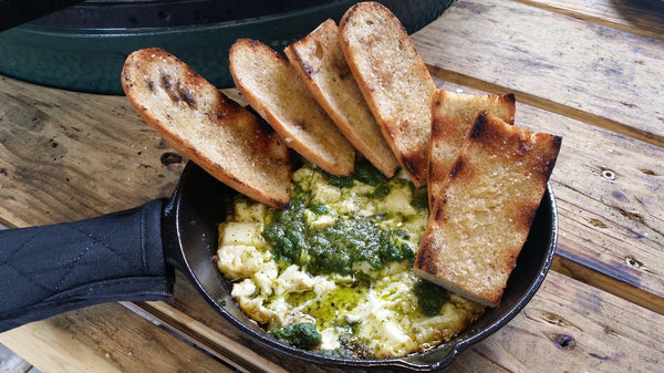 Sizzling Feta with Baguette