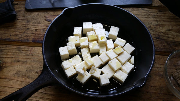 Feta Cheese on Skillet