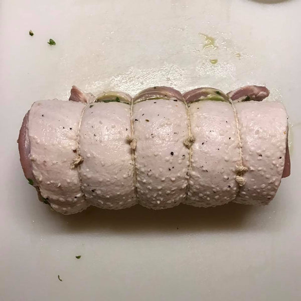 Roll tied with butcher twine