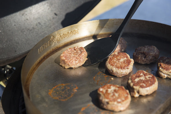 Grilling the sausage patties