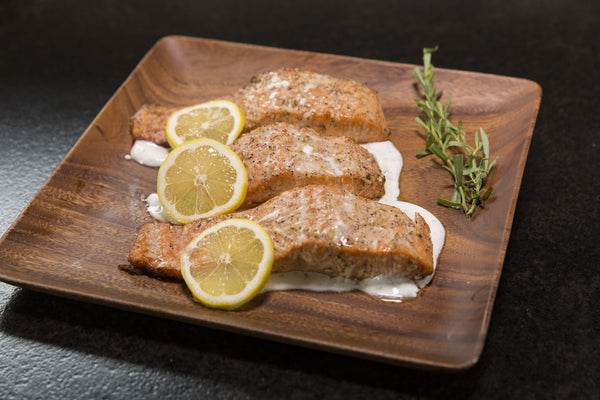 grilled salmon ready to serve