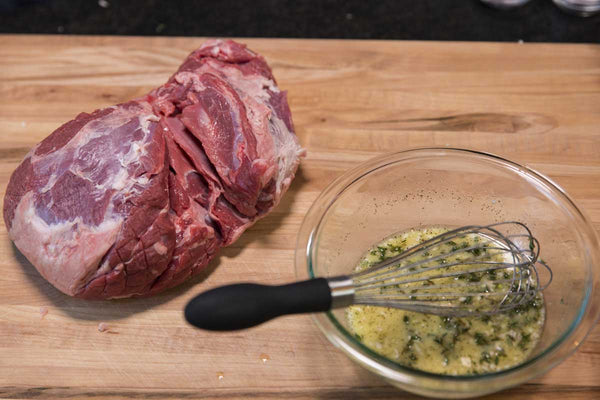 Marinating the Leg of Lamb