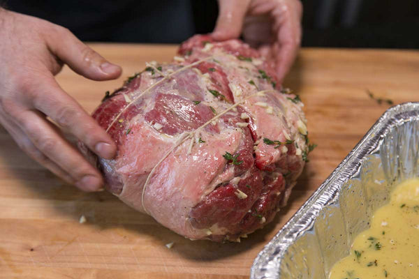 Tie the Lamb of Leg together with Butcher's Twine