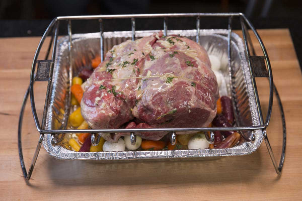 Place the Lamb on a Roasting Rack over the vegetables in a dripping tray