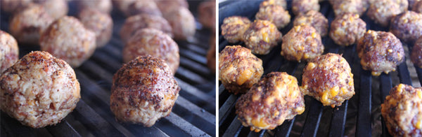 Sausage Balls over Fogo Charcoal