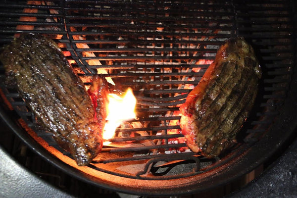 Steaks Over White-Hot Fogo Premium Lump Charcoal