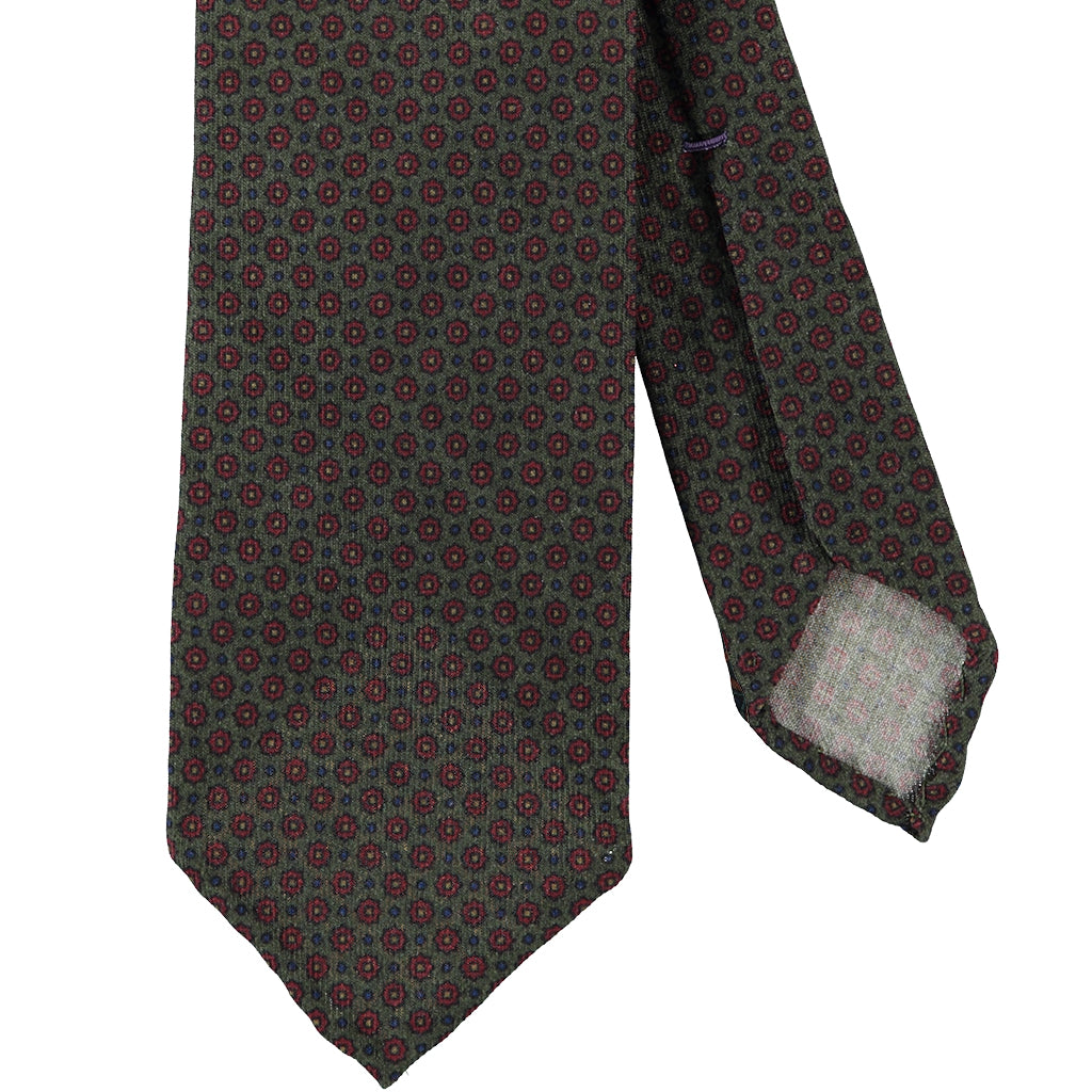 Green Wool Challis Tie