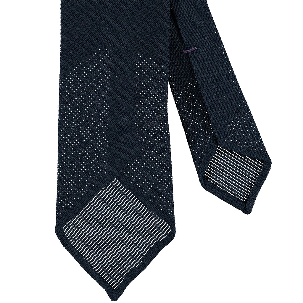 Navy Silk Grenadine Tie