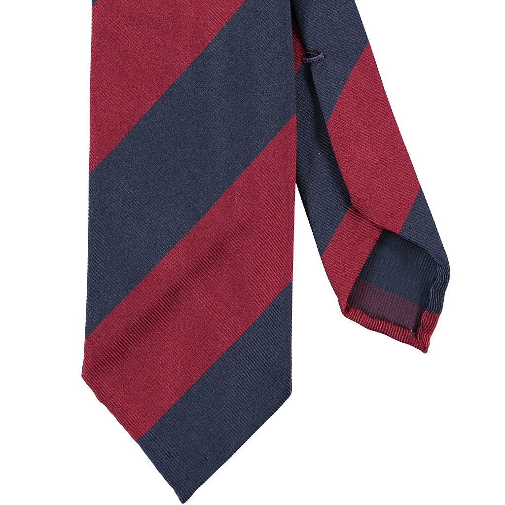 Red and Navy Guard Stripe Repp Tie