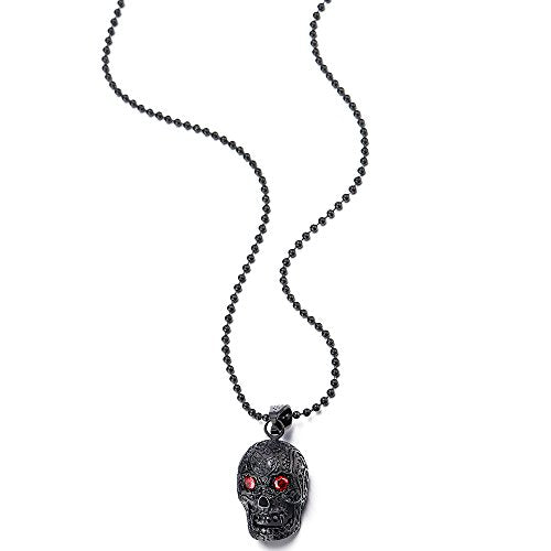Stainless Steel Black Sugar Skull Pendant Necklace - My Niche Deals
