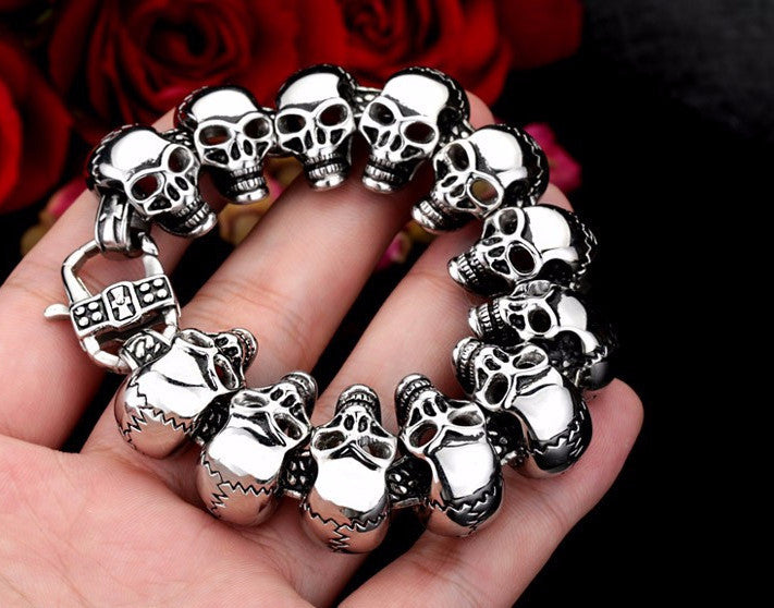 stainless steel skull bracelet