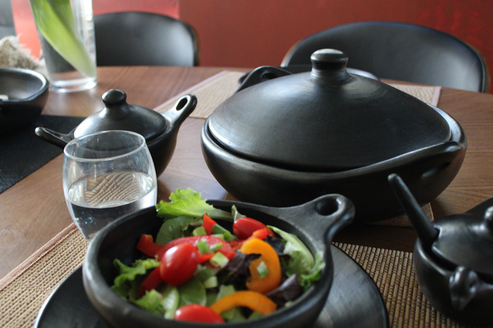 Black Clay La Chamba Oval Serving Dish with Handles - Large