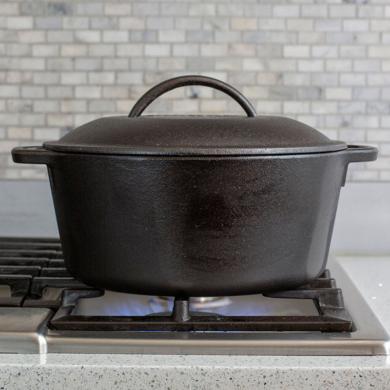 Lodge LC6DD 6 Quart Cast Iron Double Dutch Oven