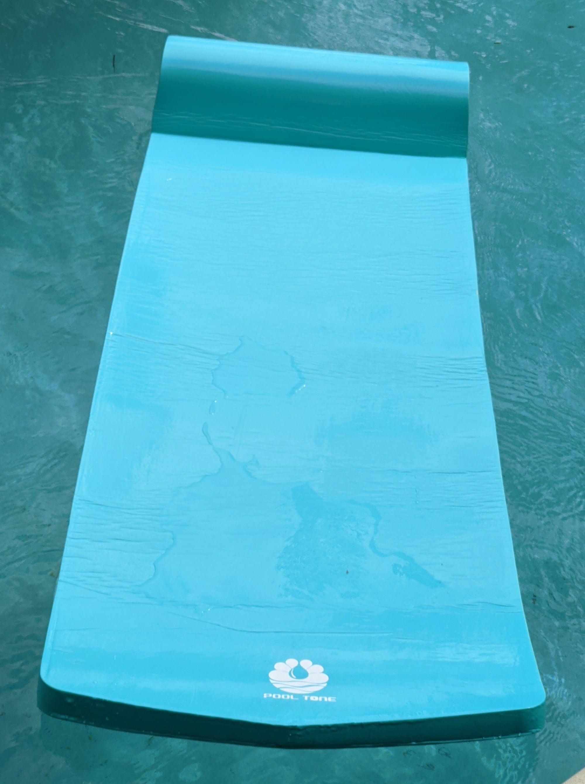 PoolTone™ 1.75 inch thick Pool Float Mat Aqua Blue Floaty foam with vi