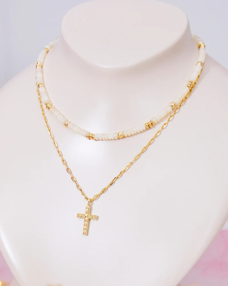 Kendra Scott Cross Pendant Necklace in Gold with White Opal – Meierotto  Jewelers