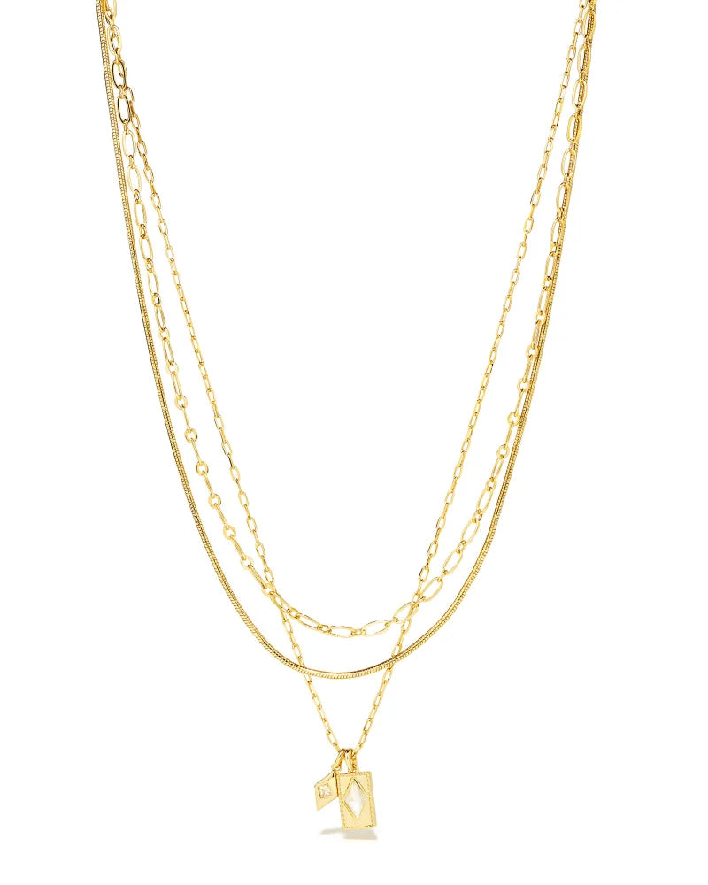 Noble Vintage Gold Horseshoe Y Necklace in Variegated Dark Teal Magnesite | Kendra  Scott
