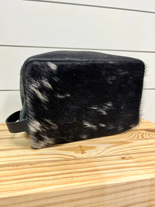 Genuine Black Leather Black & White Cowhide Oversized Cosmetic Bag-Oversized Tote-BS Trading-2193-The Twisted Chandelier
