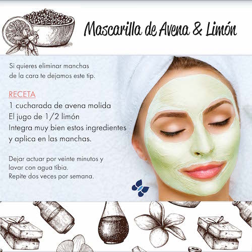 Ahora para eliminar manchas de la cara, una mascarilla de avena y limón ¡para lucir divina!