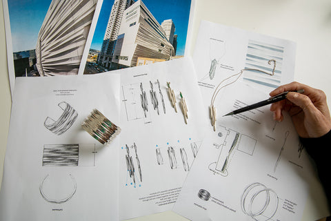 sketches of custom collection for SFMOMA