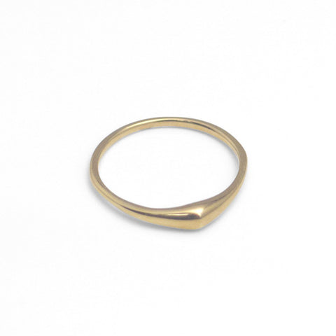 Solid gold rings, such as this Swell Stacking Ring from Marion Cage, provide a much better value than vermeil gold jewelry.