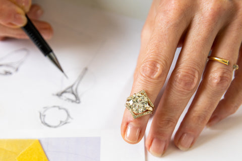 sketching a custom jewelry design