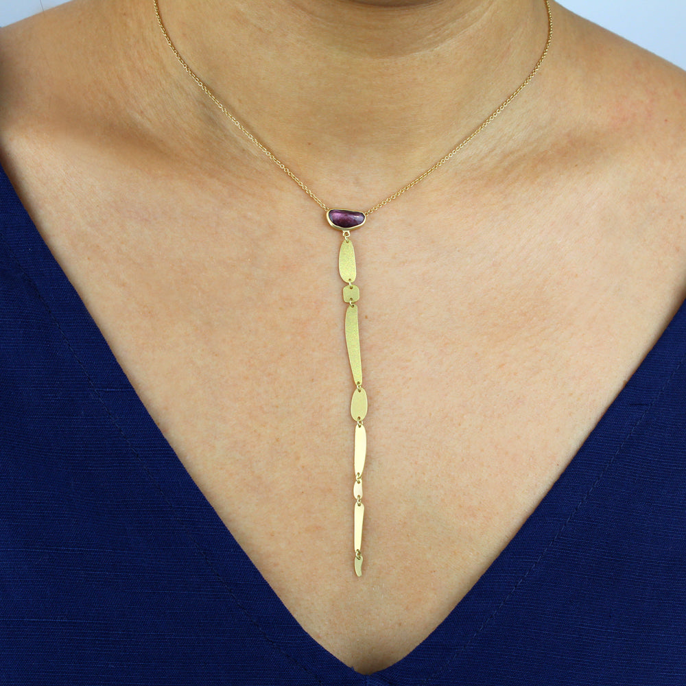 sapphire + totem drop necklace