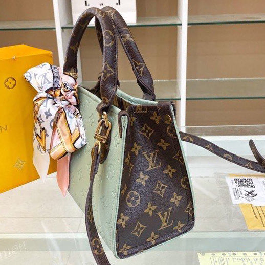 Louis Vuitton LV Fashion New Letter Embossed Shoulder Crossbody Bag Silk Scarf Tote Bag