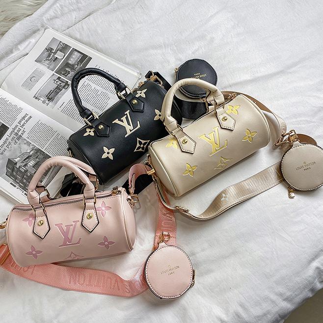 LV Louis Vuitton new letter print ladies shopping shoulder bag messenger bag two-piece set