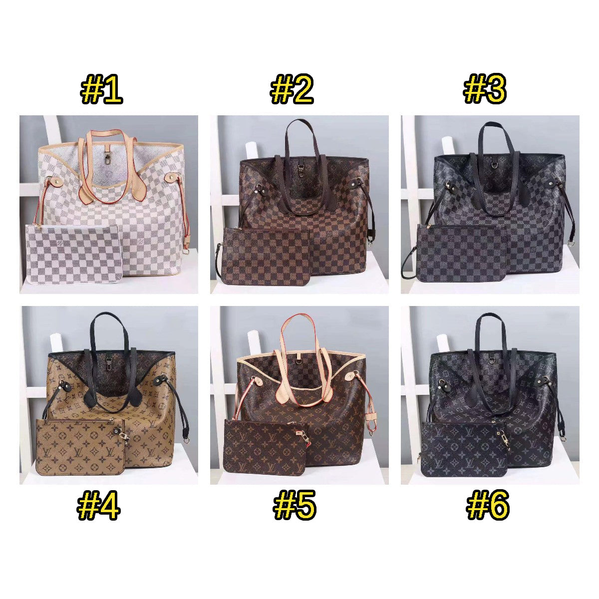 Louis Vuitton LV Fashion Classic Shoulder Bag Tote Bag Shopping Bag Wallet Two-piece Set