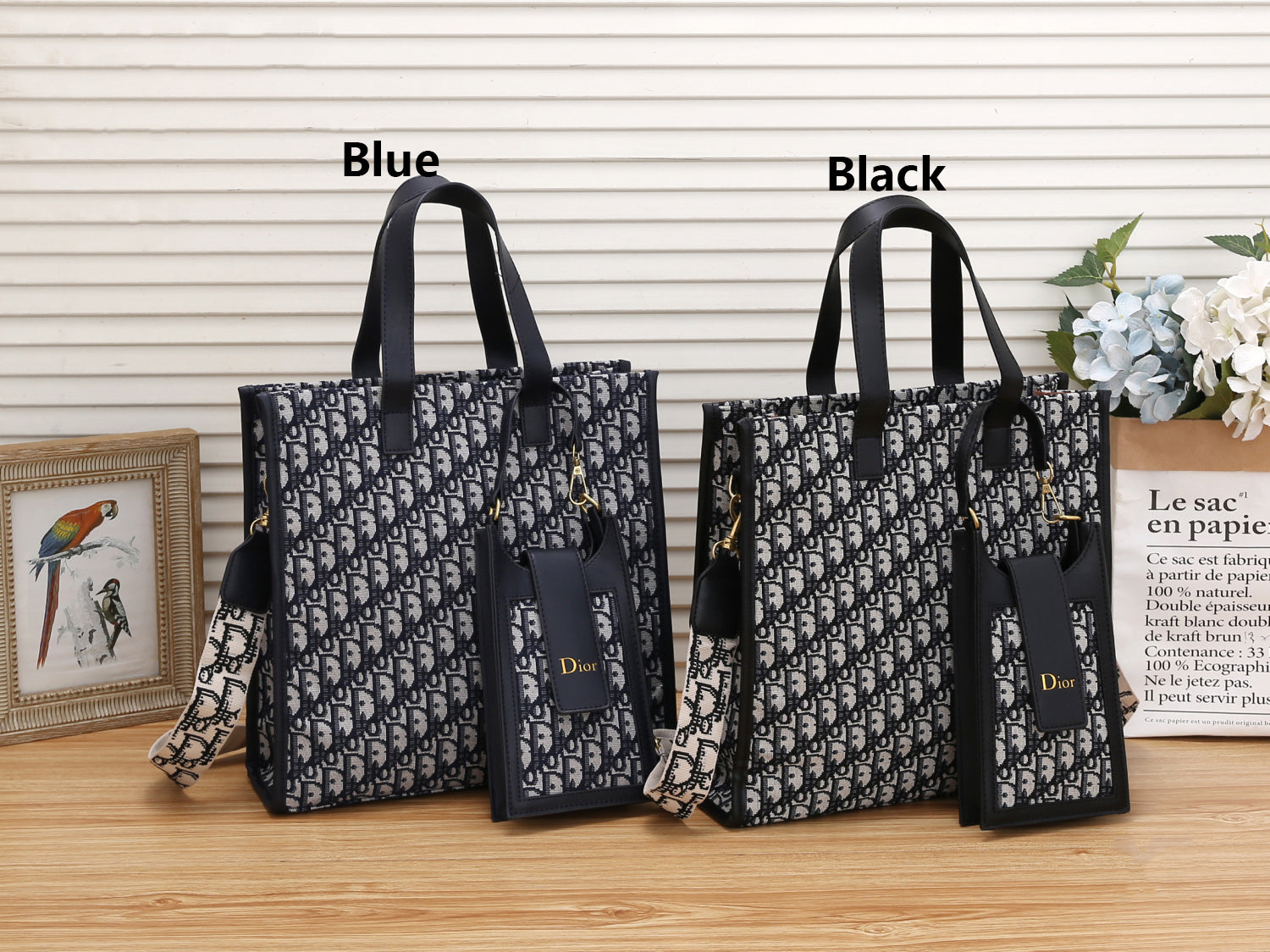 Dior Women's Shopping Bag Shoulder Bag Wallet Two Piece