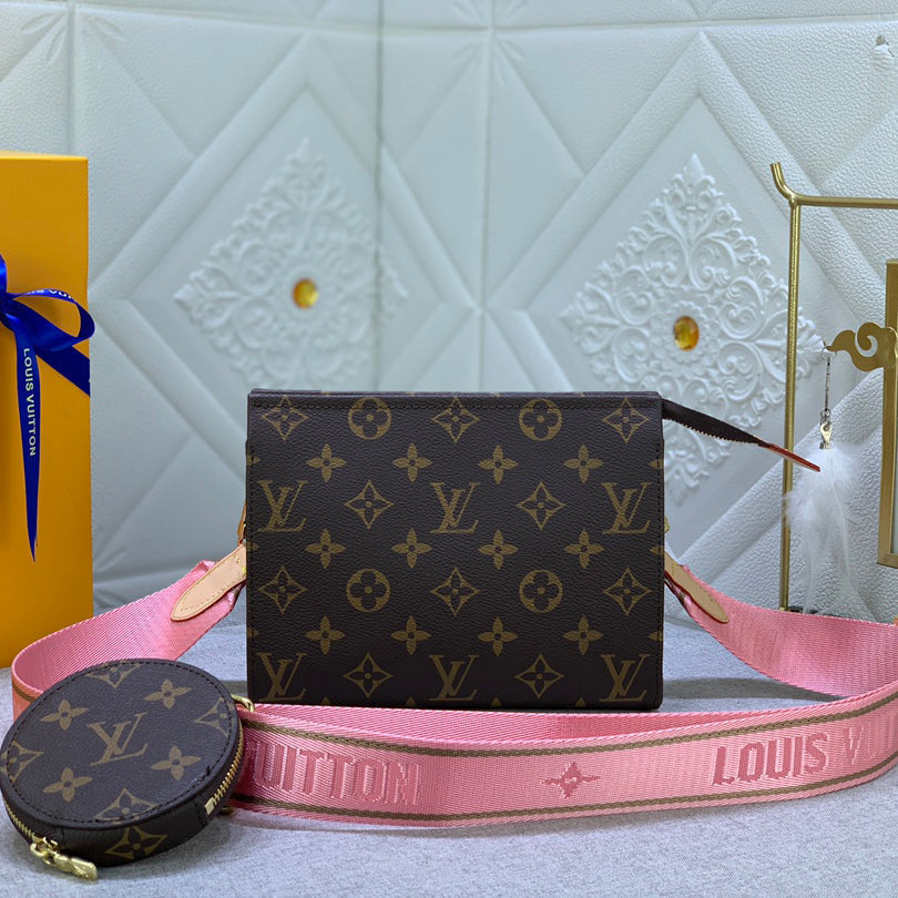 Louis Vuitton LV Monogram Women's Toiletry Bag Wallet Shoulder Bag Two-Piece Set