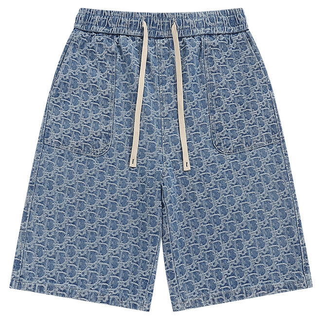 Dior CD Fashion Monogram Denim Shorts