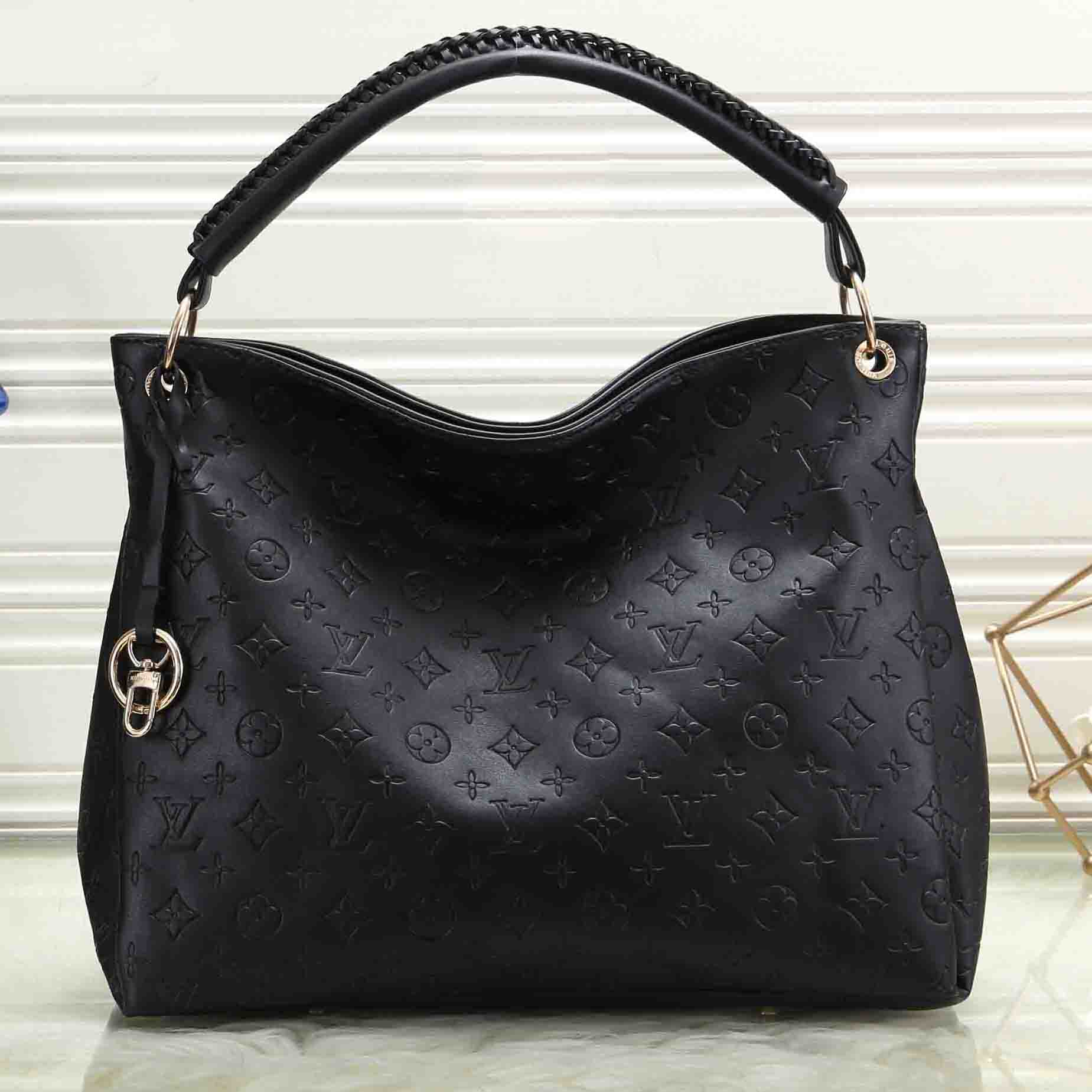 LV Louis Vuitton classic embossed letters solid color ladies shopping shoulder bag messenger bag