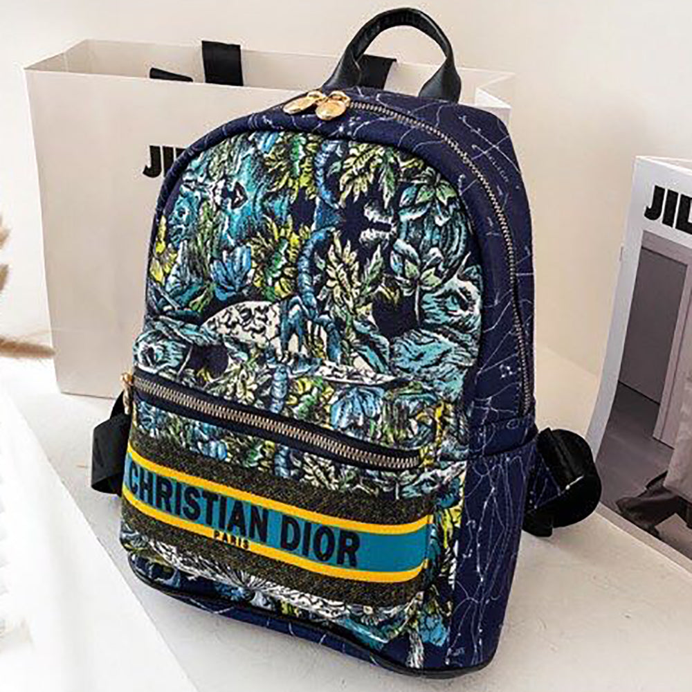 Christian Dior Hot Sale Patchwork Color Letter Backpack Women Shopping Bag Daypack