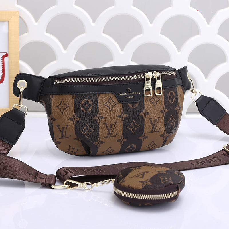 LV Louis Vuitton Monogram Canvas Shoulder Bag Wallet Two-Piece