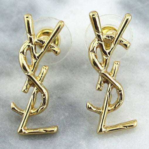 YSL Yves Saint Laurent Women Diamond Letter Stud Earrings Earring