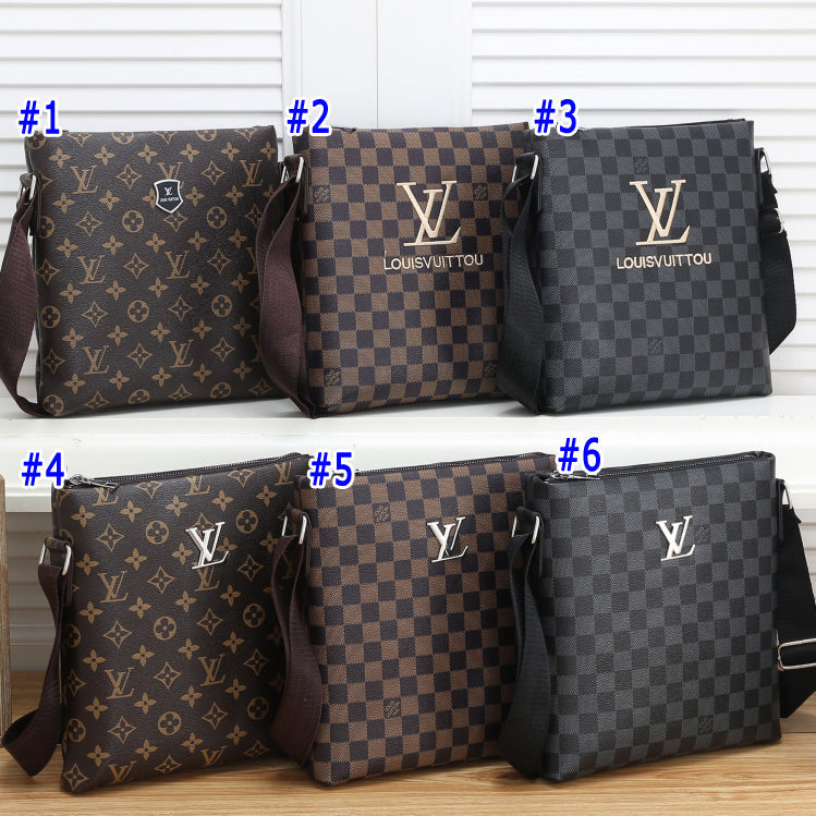 LV Louis Vuitton retro embroidery logo men women cosmetic bag briefcase messenger bag shoulder bag