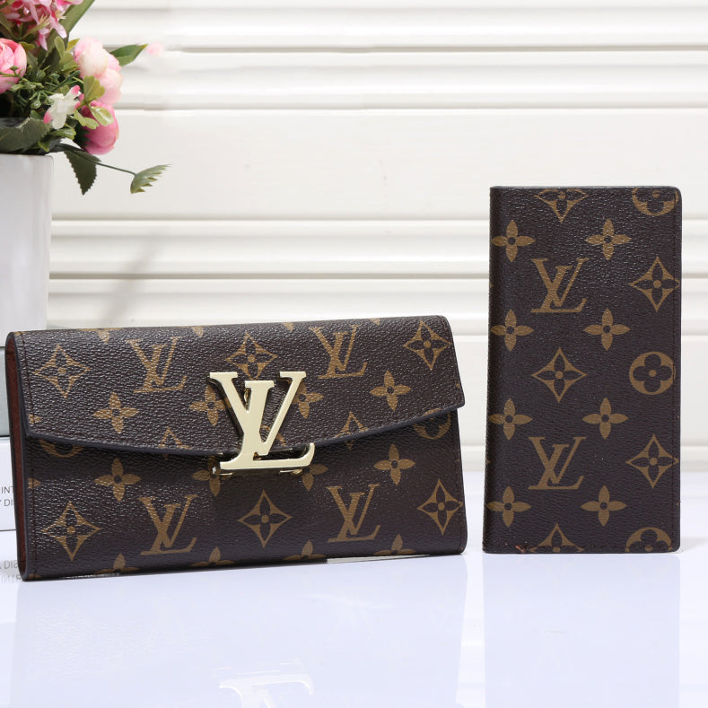 Louis Vuitton LV Bag Fashion Wallet Card Holder Two Piece Clutch