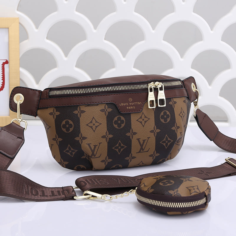 LV Louis Vuitton Monogram Canvas Shoulder Bag Wallet Two-Piece