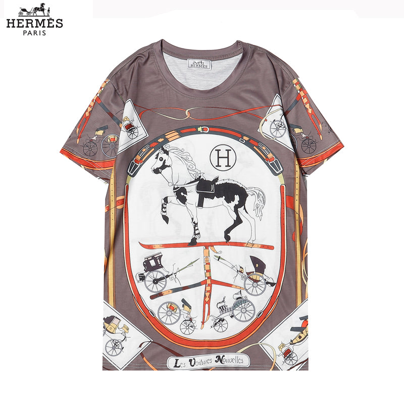 Hermes Fashion Casual Simple Men Short Sleeve T-Shirt Tops Polo 