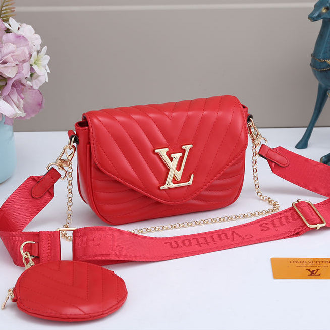 LV Louis Vuitton Women Leather Satchel Crossbody Handbag Shoulder Bag